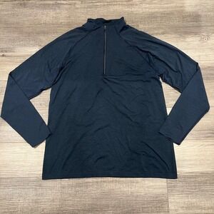 Lululemon Mens Metal Vent Tech Half Zip 2.0 Pullover Navy Blue Heather Large